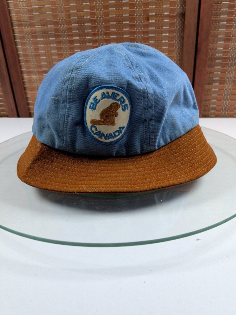 Blue and Brown Vintage Krystal Cap Co. Beavers Canada Bucket Hat - 80s Retro
